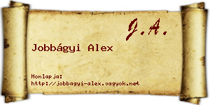 Jobbágyi Alex névjegykártya